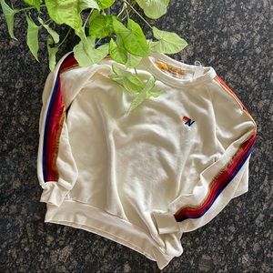 AVIATOR NATION CLASSIC VELVET STRIPES SWEATSHIRT